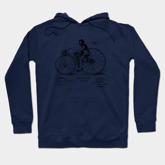 Vintage Victorian Bicycle Art Patent Print Hoodie by MadebyDesign